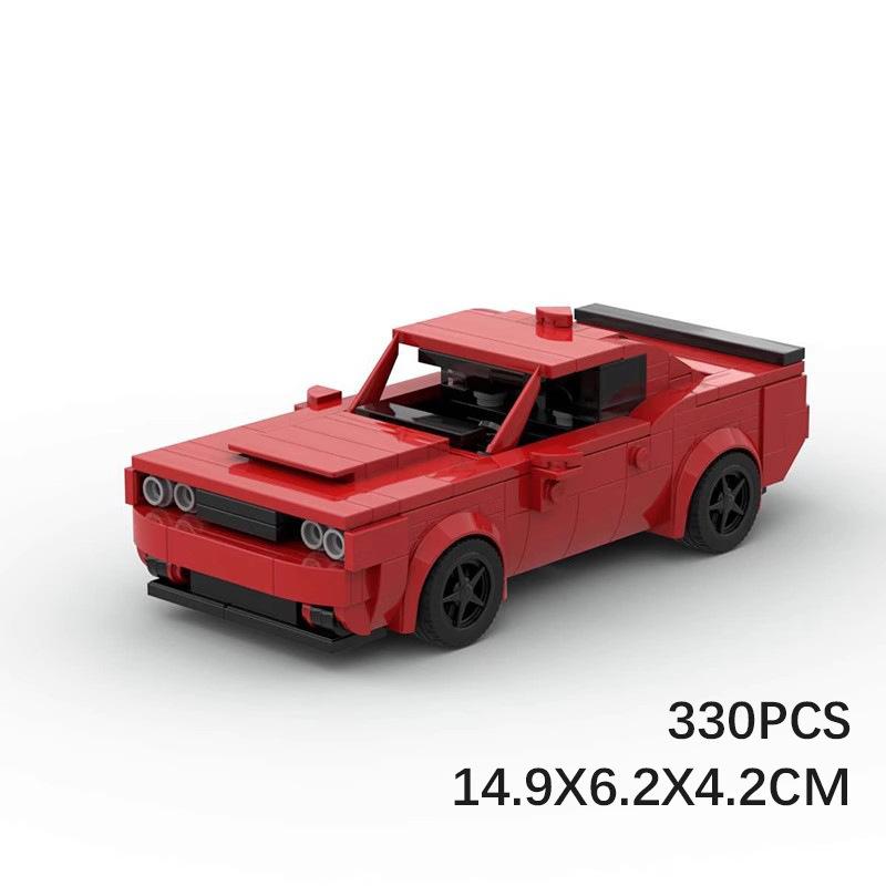Строительный блок, совместимый с 97761 Dodge Challenger Demon, Автомобиль серии Hitch Speed, Строительный блок для модели