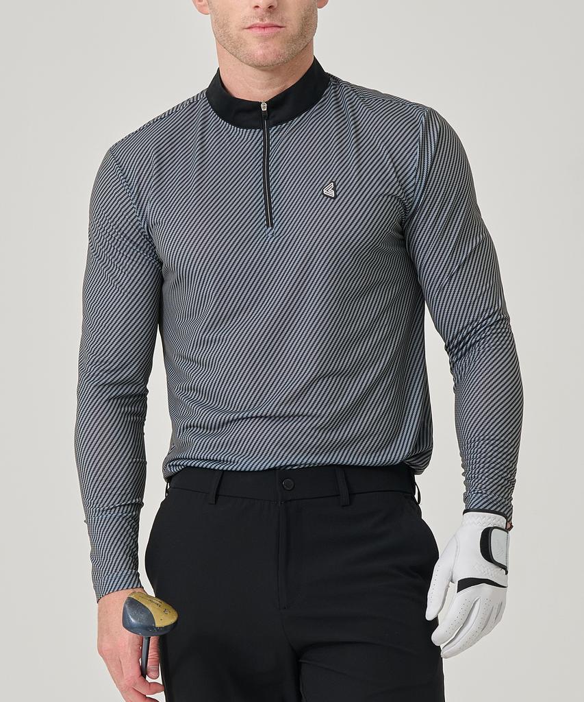 BILTMORE Men'S Golf Two-Tone Print Zip-Up Long Sleeve T-Shirt