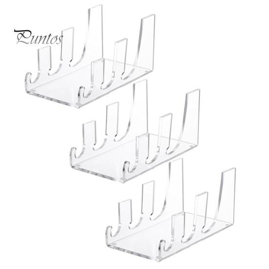 

3 шт. акриловая подставка для посуды с гладкими краями, прочная несущая способность, универсальное использование, прозрачная подставка для посуды, держатель для тарелок 3pcs