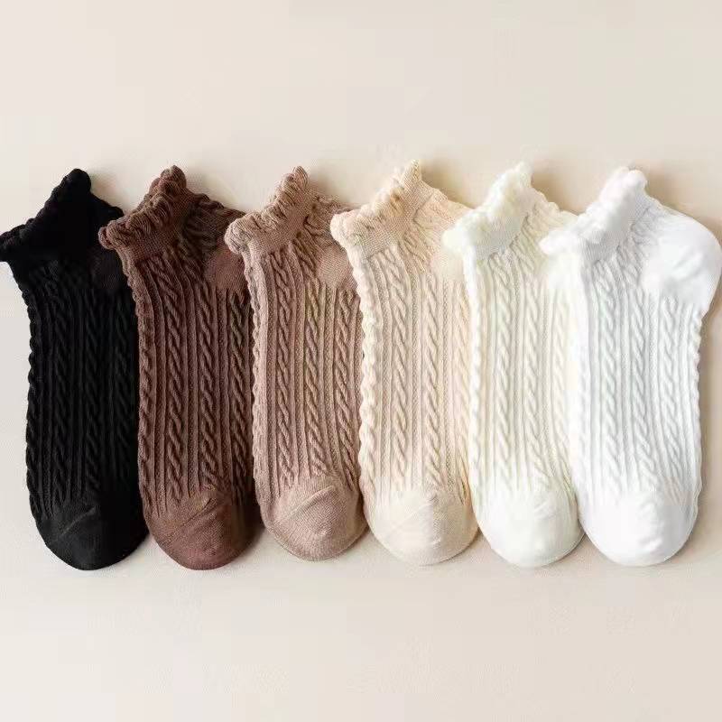 Kvinner pustende sokker Kvinnelige hule sokker Vårkoreanske jenter Søte tidevann jenter Twist Sokker