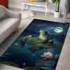 Multiple Sizes Frogs On Lily Pads At Night Print Carpet Rug for Living Room Bedroom Sofa Doormat Home Decor Non-slip Floor Mat