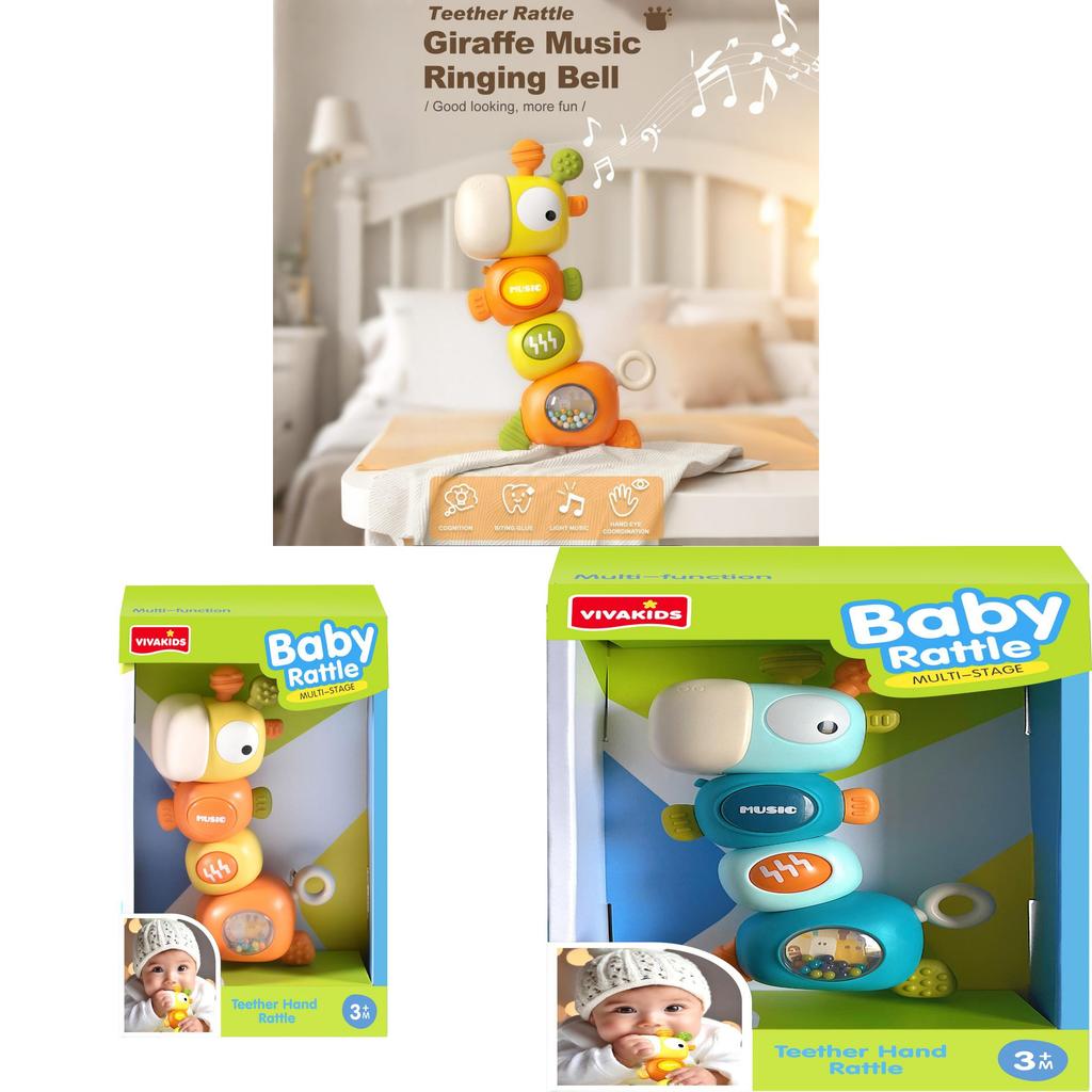 Baby Giraffe Rattle With Sound And Music For Infant Development And Teething