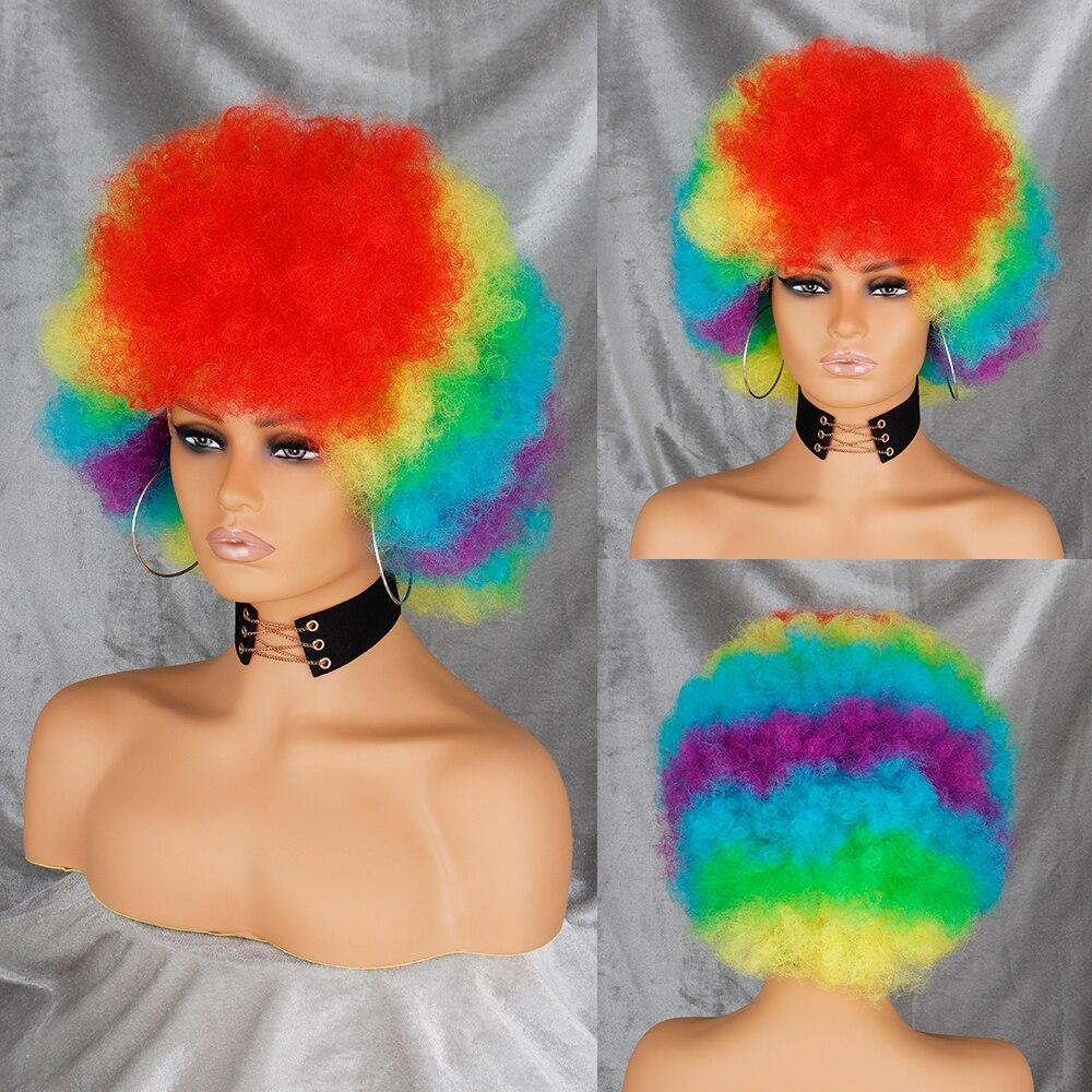 XINRAN Afro-Perücke für Damen, kurz, verworren, lockig, flauschig, Kunstfaser, kurz, halb schwarz, halb weiß, für den Alltag