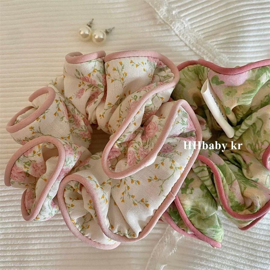 3PCS Forest style fairy beauty floral large intestine headband, women's tie bun hairstyle, summer minimalist headwear