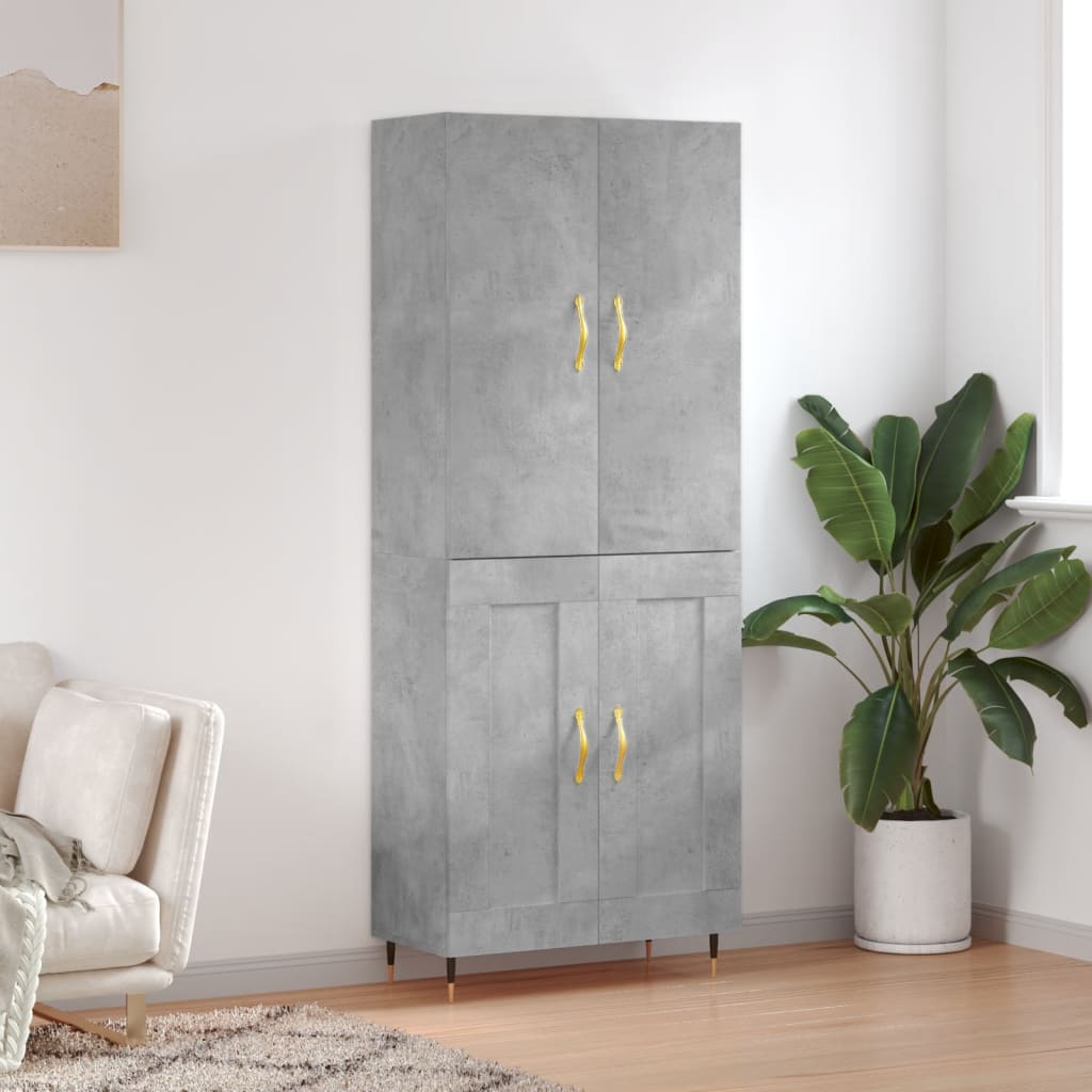 Highboard Concrete Grey 69.5 x 34 x 180 cm Particleboard