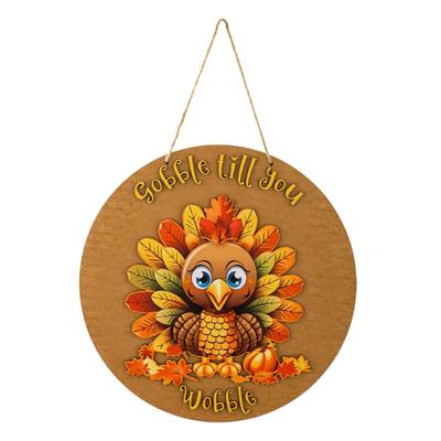 Thanksgiving Turkey Welcome Sign Ornament Plywood Door Hanger Porch Outdoor Decoration Handmade Wall Hanging Plaques