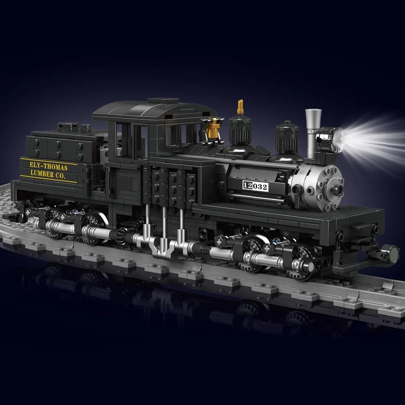 Technical RC LED Retro Train Toys The RC Steam Locomotive Building Block Locomotive Assembly Car Brick Kids Christmas Gift