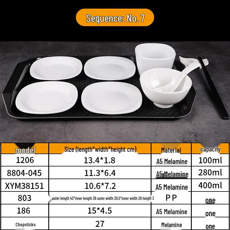 Qianxing Melamine Fast Food Tableware Set