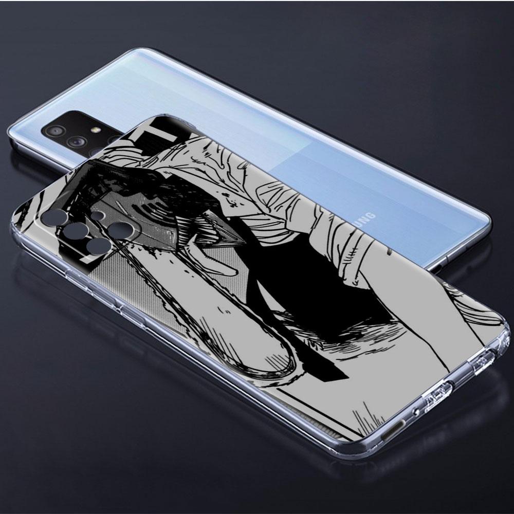 Clear Case For Samsung Galaxy A52 A12 A51 A32 A21s A71 A32 A22 50 A70 A31 A72 5G Phone Cover Chainsaw Man Cool