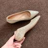 Neue Frühling/Sommer Damen Pailletten Spitzschuh Versteckter Absatz Ballerinas - Französischer Stil Abend Pendlerschuhe