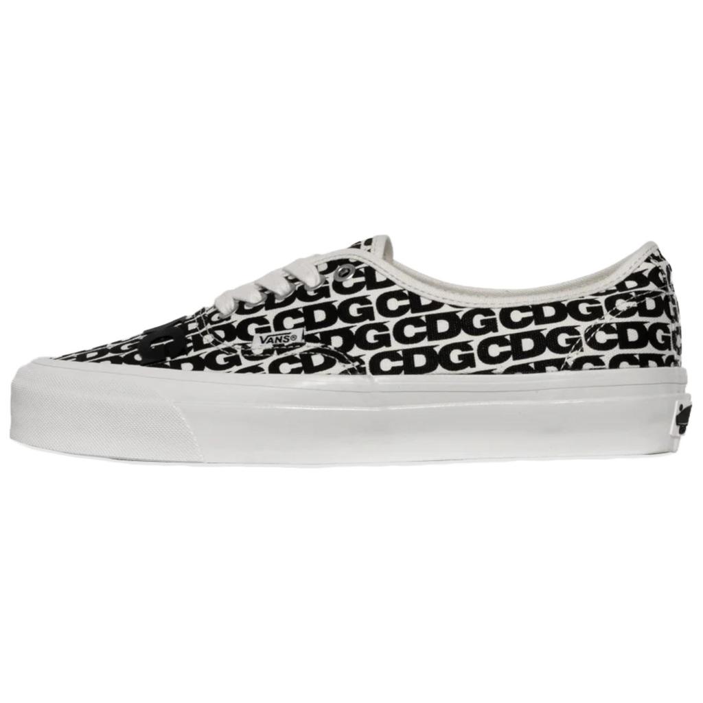 Comme Des Garçons x Vans Authentic 44 Všestranné Pohodlné Odolné Nízké Skate Boty Unisex Tenisky Černá Bílá VN000EEUUY6