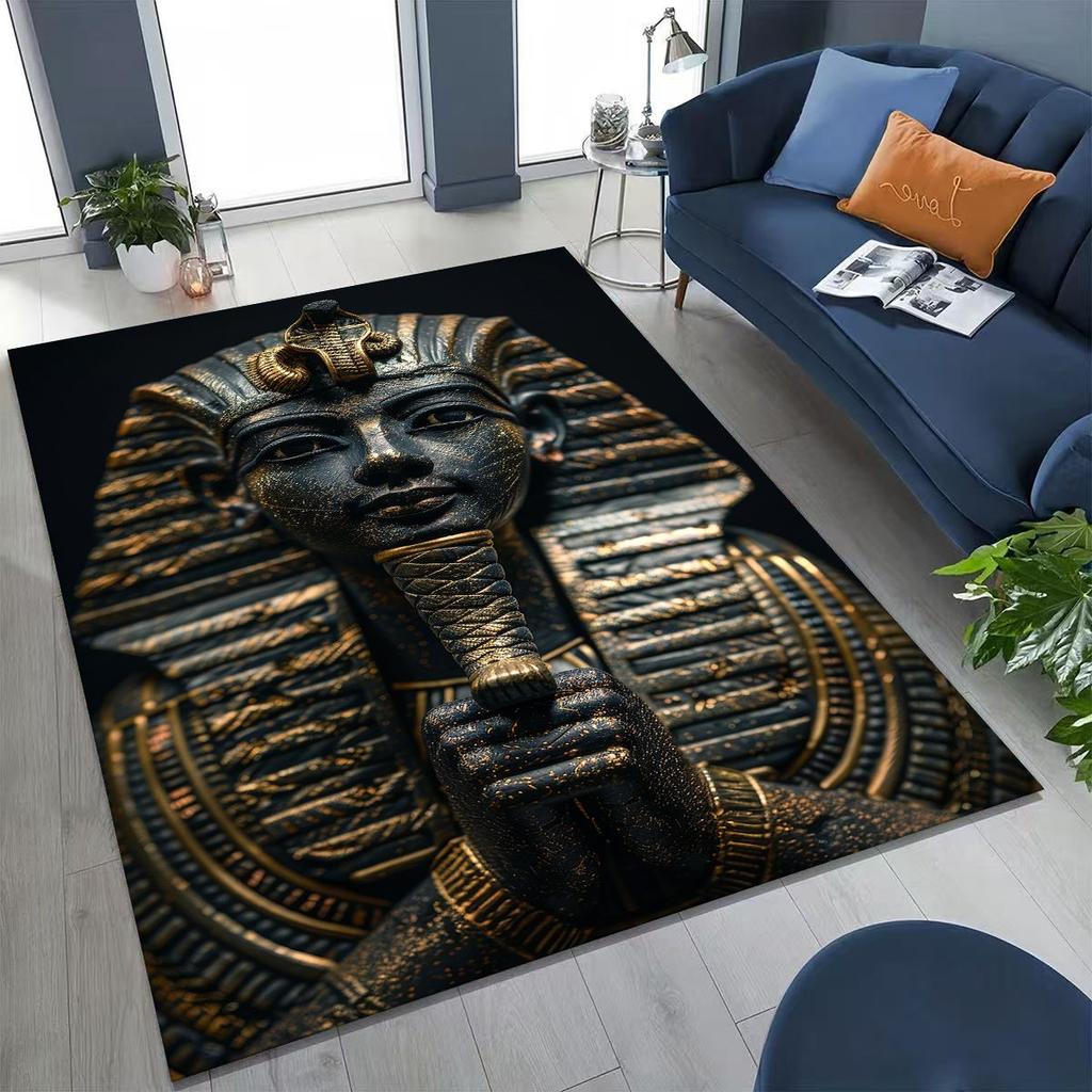 Ancient Egyptian God Dead Anubis Pharaoh Tutankhamun Mask Rug Carpet for Bedroom Living Room Sofa Doormat Decor,Non-slip Mat