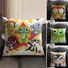 K-Keroro Gunsouu Frog Cartoon Cushion Cover Natural Linen Organic Fabric Double-Sided Printing Sofa Home Decor Gift Pillow Case