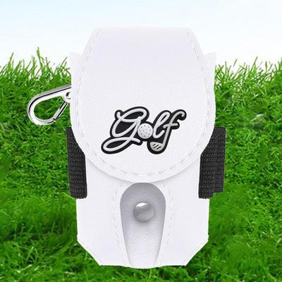 Golf Ball Bag Belt Portable Golfer Gift Versatile PU Leather with Clip Utility Pouch Outdoor