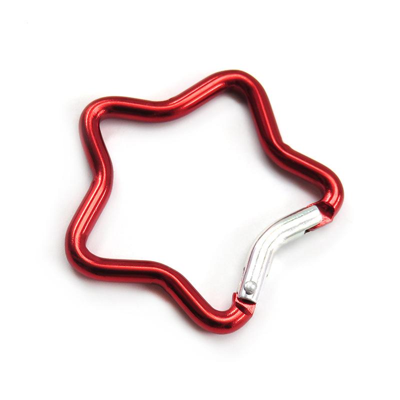 1/2/5PCS Outdoor Star Shaped Spring Locking Carabiner Clip Keychains for Backpack Camping Hiking Traveling Multicolour