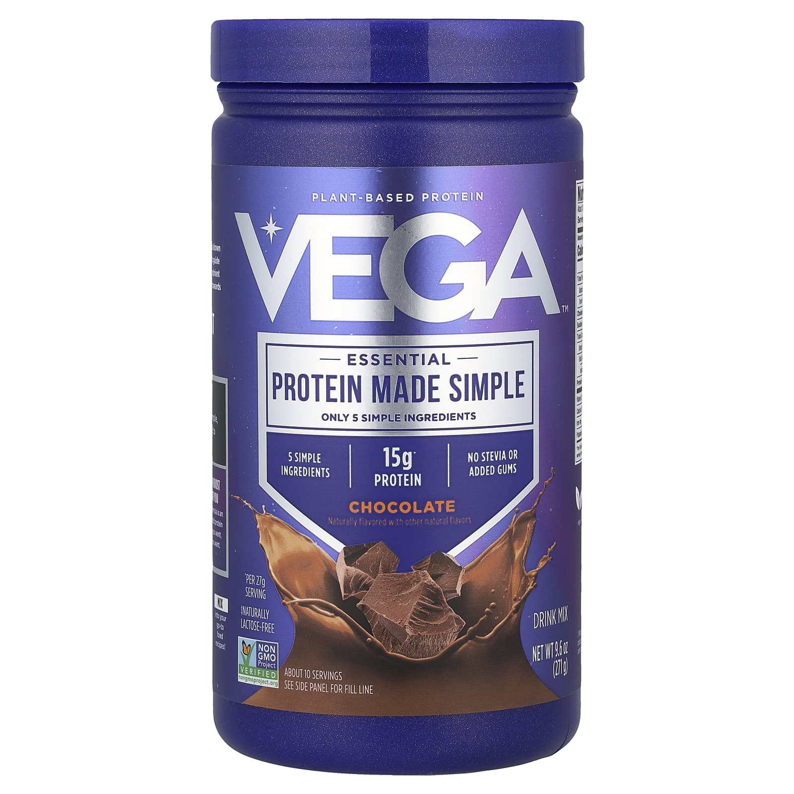 

Plant Protein, Essential Made Simple, Chocolate, 271G(9.6Oz)