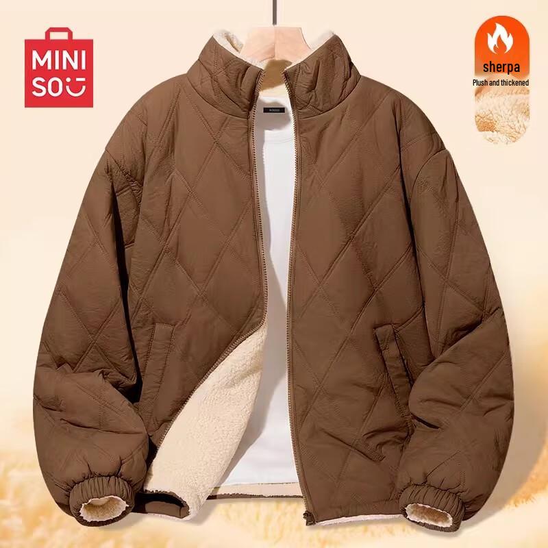 

MINISO Men s Plush Lined Warm Winter Cotton Jacket M