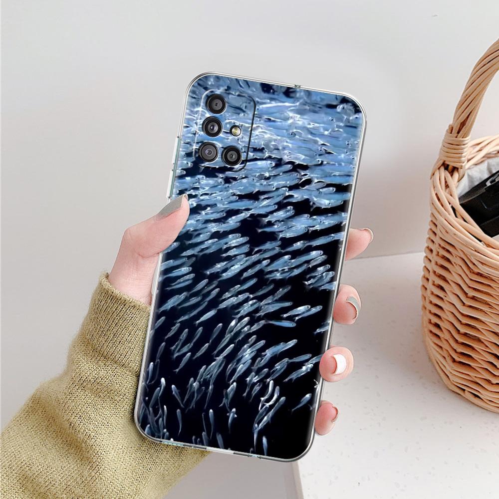 Phone Case For Samsung A15 A13 A35 A55 A51 A71 A41 A31 A21S A05 A17 A23 A25 A33 A53 A73 5G A07 4G Cover Sardines Aquatic Product