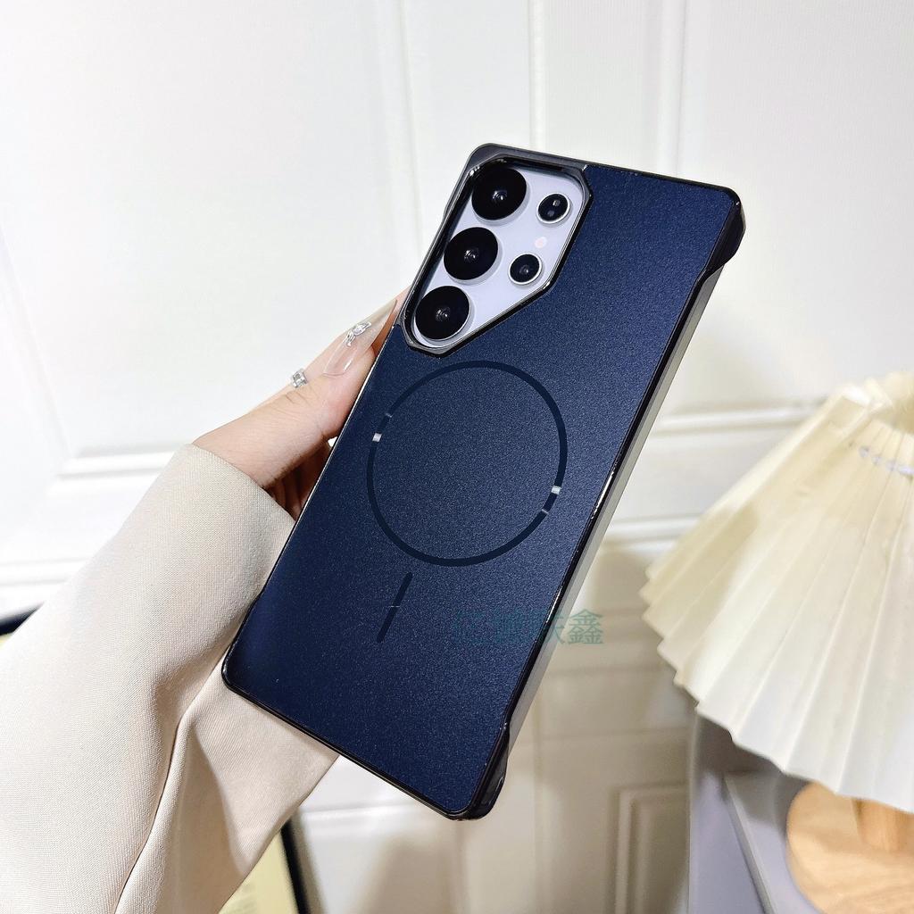 Case for Samsung S26 S25 S24 S23 S22 Ultra Frameless Electroplating Magnetic Protective Case Anti-Fingerprint Shock Proof Plain
