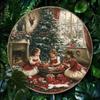 Tin Wall Art Vintage Christmas Round Decor Kitchen Wall Hanging Perfect Holiday Gift Home Thanksgiving