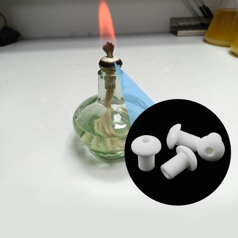 30Pieces Ceramic Oil Lamp Wick Holders Practical Wick Stands for Alcohols Lamp Practical Replacement Wicks Accessories