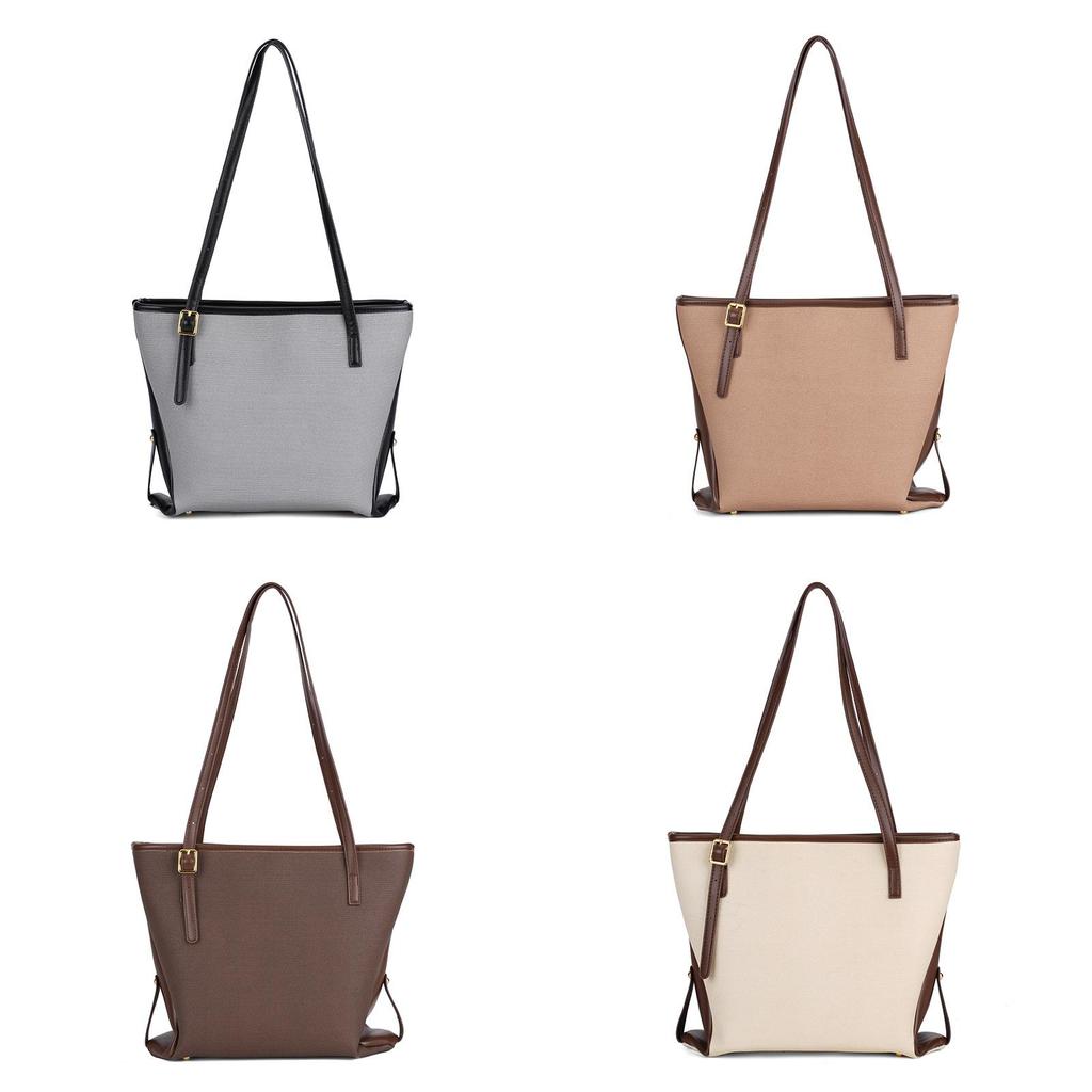 Minimalist Pu Bag For Women With Contrasting Stitching And Large Capacity For Daily Use