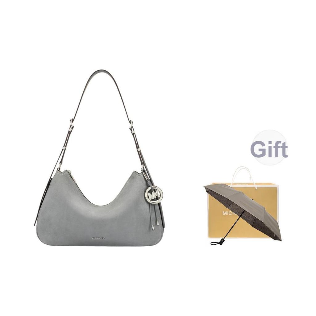 Michael Kors MK Nolita Shoulder Bag With Silver Hardware Women Shoulder Bag Gray 30F5SY5M2L-STORM