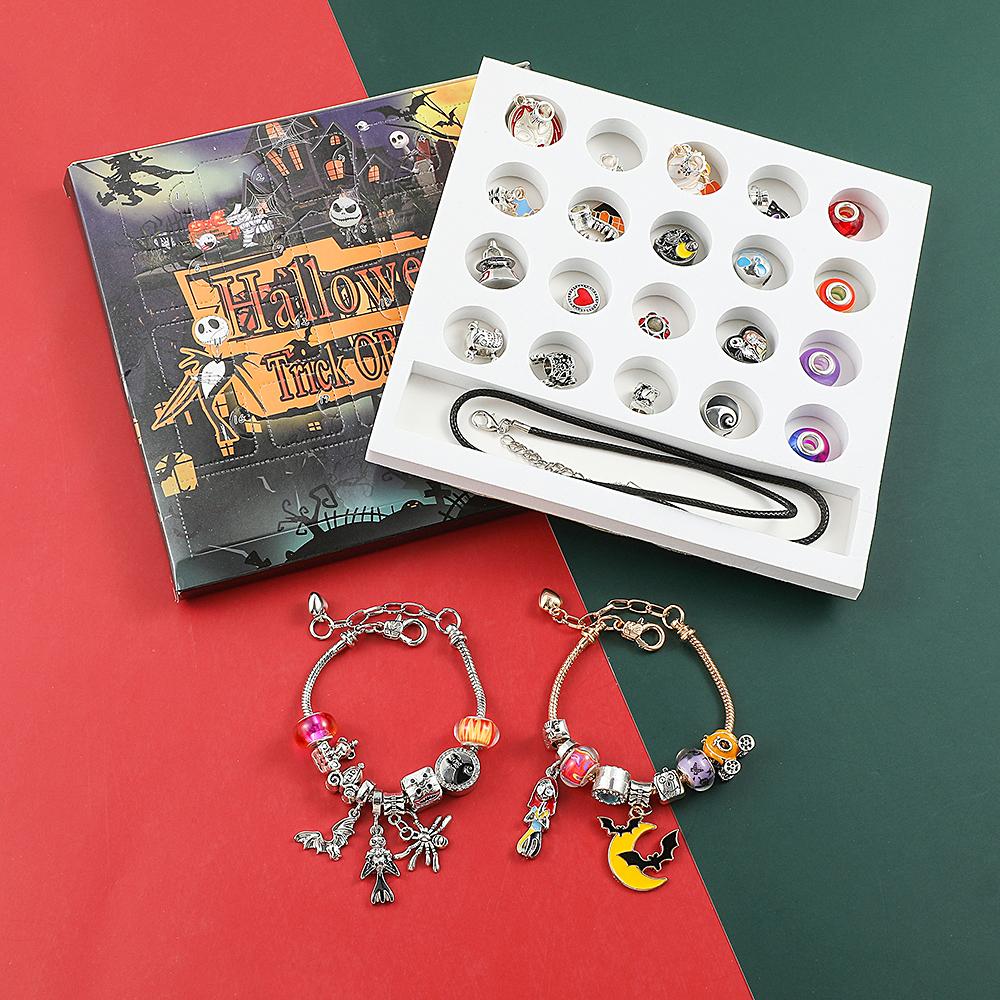 Halloween Advent Surprise Blind Box DIY Charms Bracelet Beads Pendant Disney Nightmare Before Christmas Jack Skellington Charms