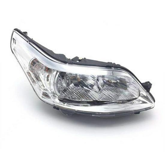 Compatible Citroen Old Sega Headlight Assembly for 08-11 Sedan/Hatchback, Black & White Background.