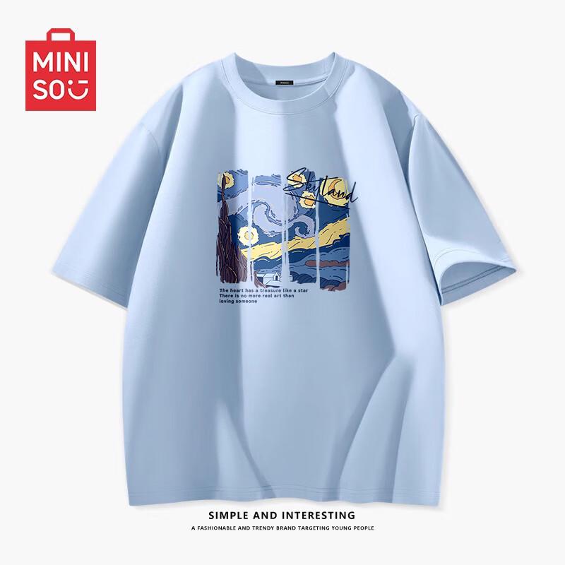 MINISO Men s Summer Loose Fit Cotton T-Shirt L