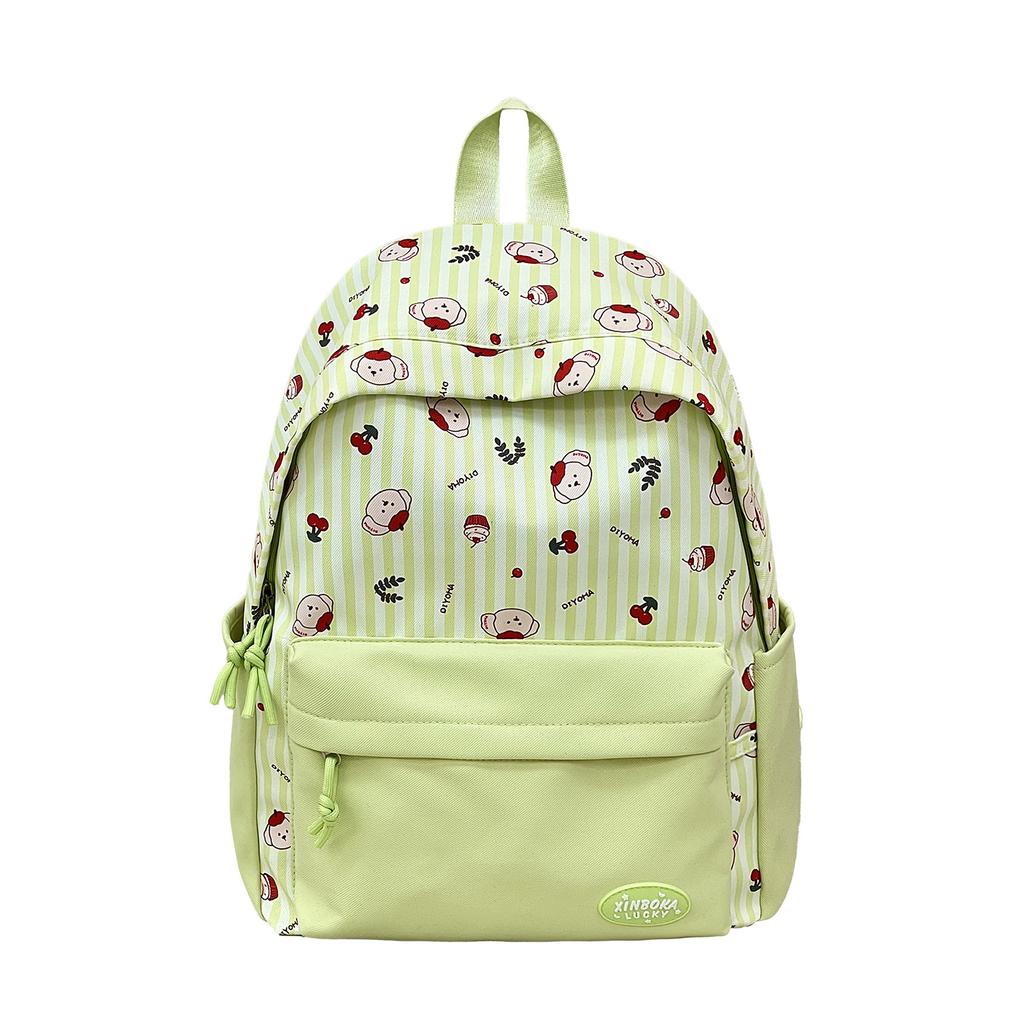 Schoolbag female Japanese ins fresh and sweet striped backpack junior high school students lightweight large capacity backpack high value