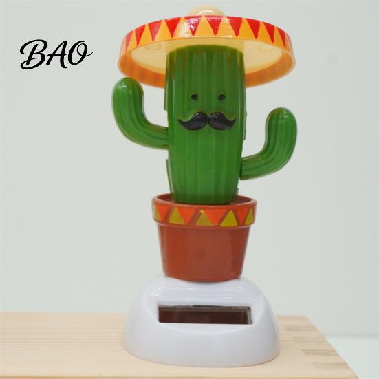 Jouet de Voiture Solaire Cactus Danseur Ornement, Figurine Décorative Amusante pour Intérieur Automobile, Animé Oscillant pour Véhicules, Décoration de Maison Style Tropical