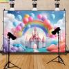 SHUOZHIKE Balloon First Birthday Party Decoration Photography Backdrops Props  Castle Newborn Baby Photo Studio Background YR-04