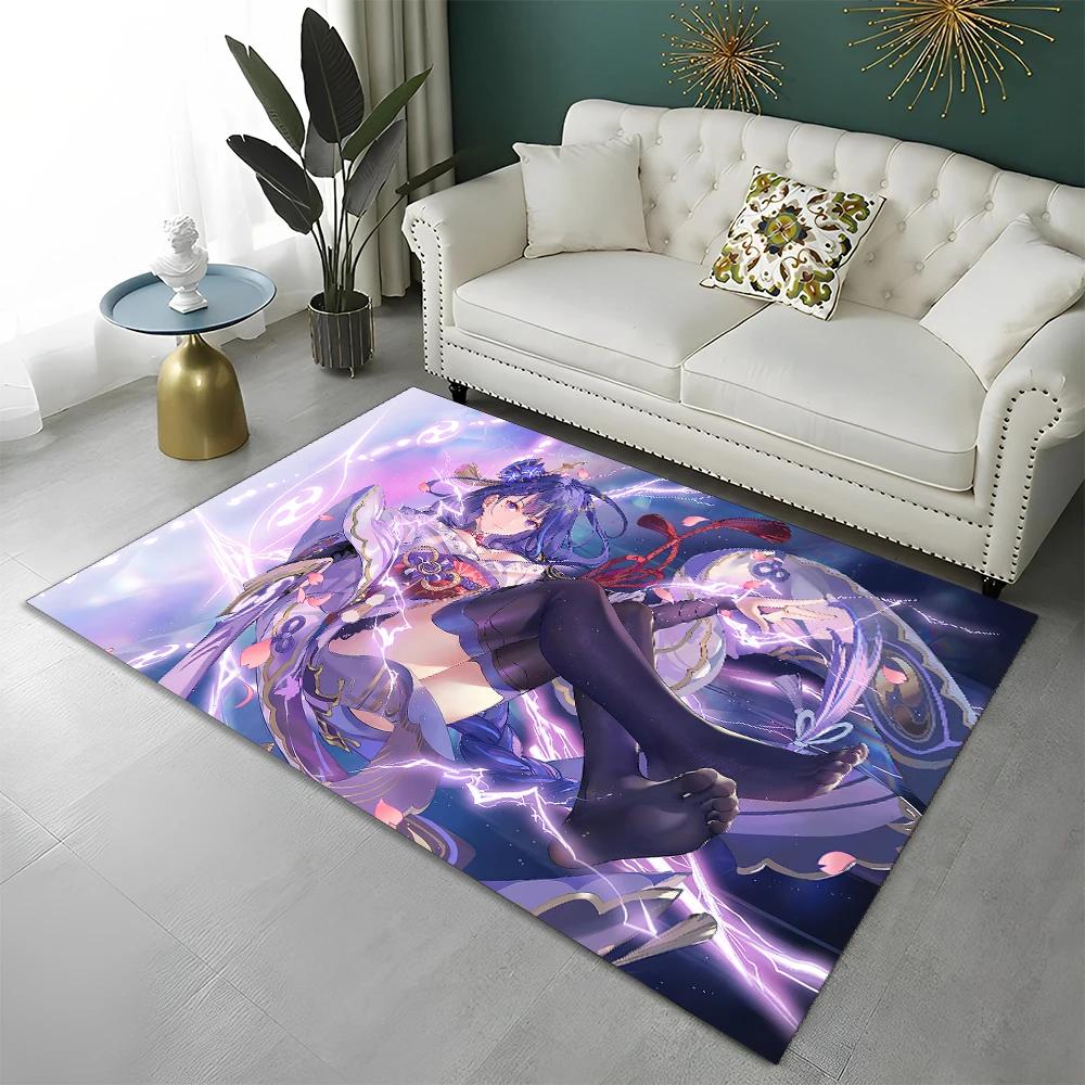 Game Genshin Impact Gamer Cartoon  Carpet Rug for Home Living Room Bedroom Sofa Doormat Decor,Child Area Rug Non-slip Floor Mat
