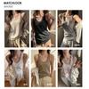 U-neck loose and loose design, bottom vest, women's inner sling, outer wear, lazy cotton sleeveless solid color top
