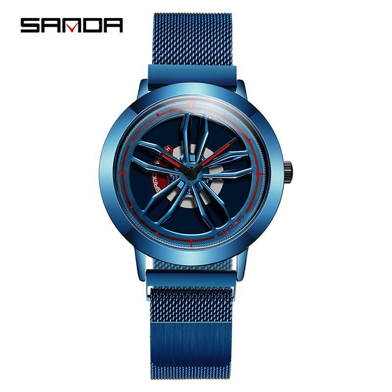 Sanda 1056 Mesh Belt Men s Quartz Watch - Trendy, Simple, Hollow Design