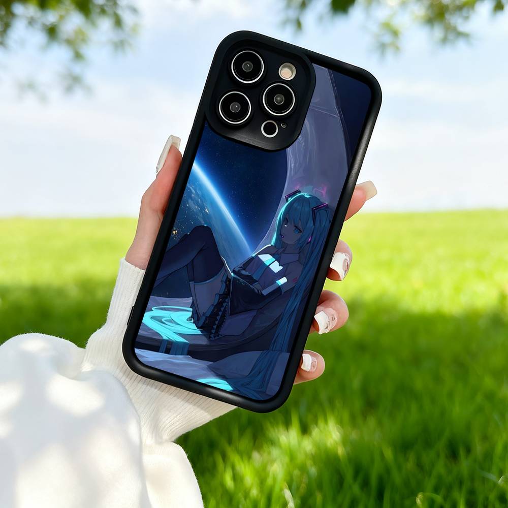 H-Hatsune M-Miku Anime Silicone Soft Phone Case For IPhone 17 Pro Max 16 Pro 15 14 13 12 11 17 Air 16E Plus Soft Cover