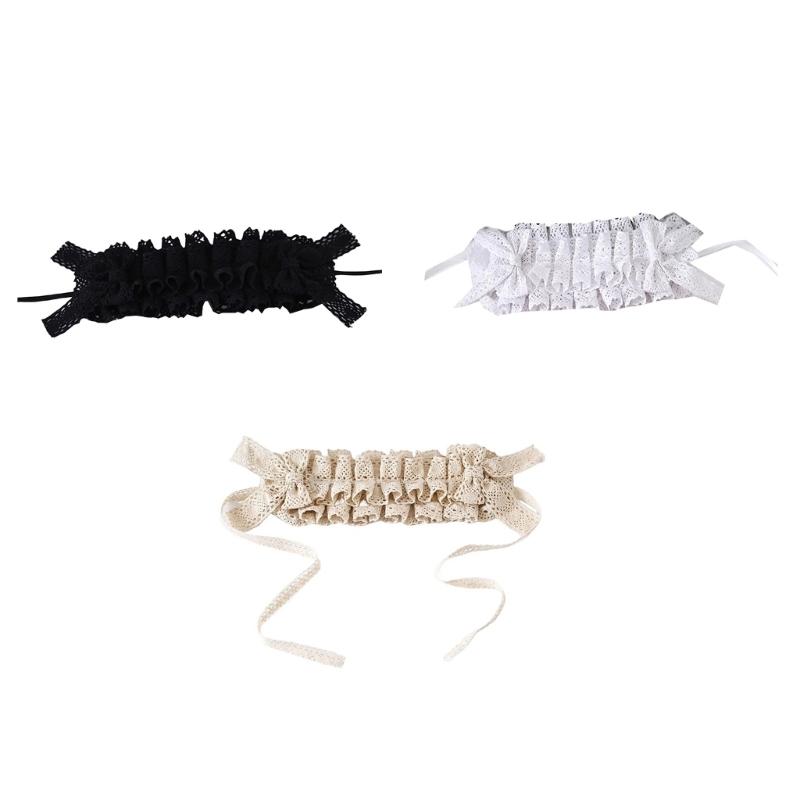 Ruffle Lace Headpiece Headband Anime Maid Cosplay Headband Lolitas Lace Flower Headwear Hair Accessories Lace Hair Band