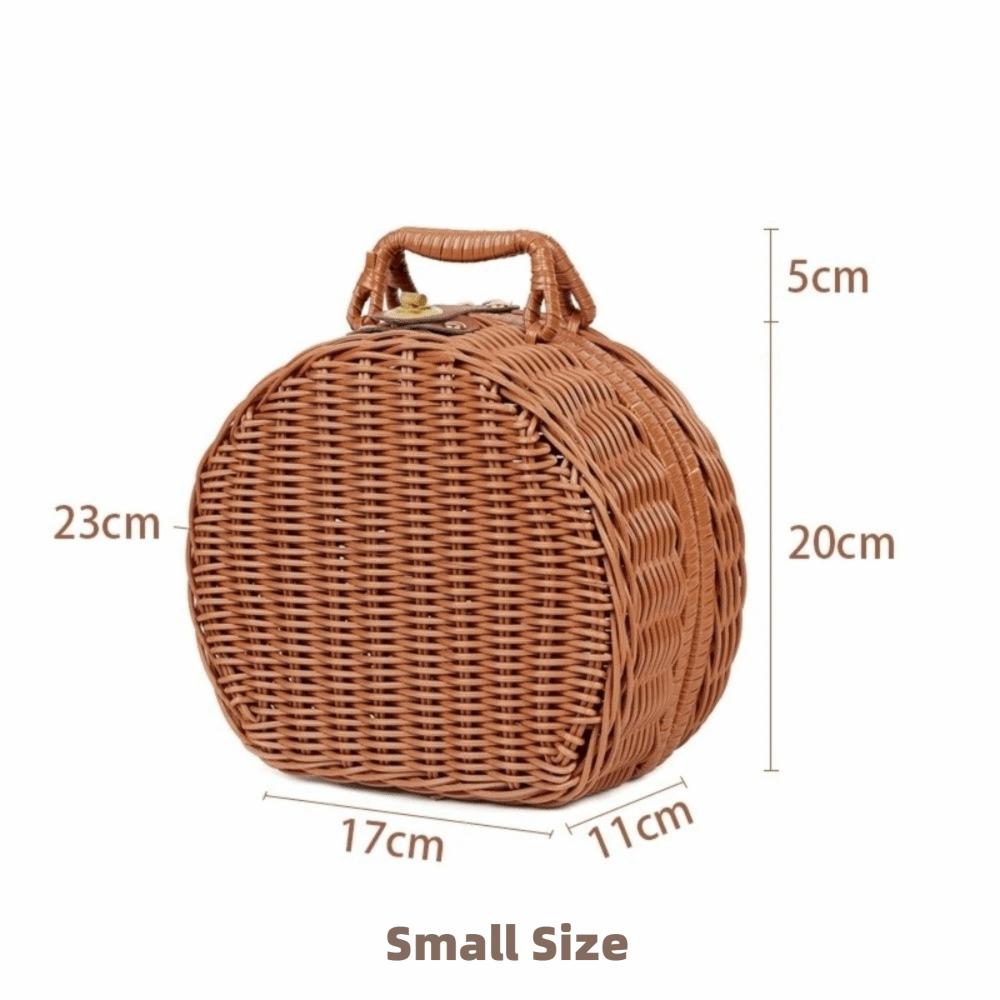Round Gift Packaging Box Woven Handheld Suitcase Practical Storage Basket  Sundries Organizer
