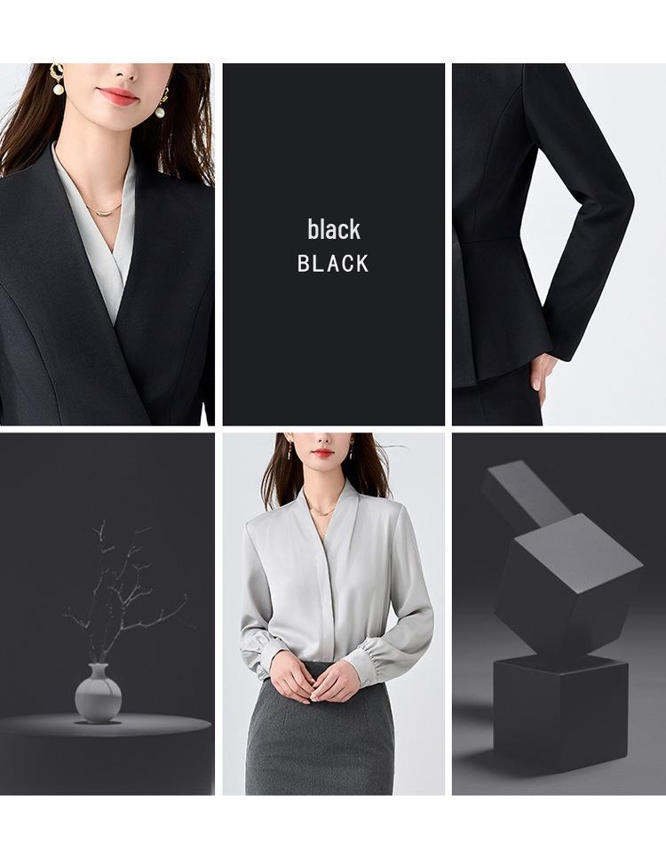 2025 Women's White Suit Set: Spring/Autumn Salon Reception Workwear Blazer
