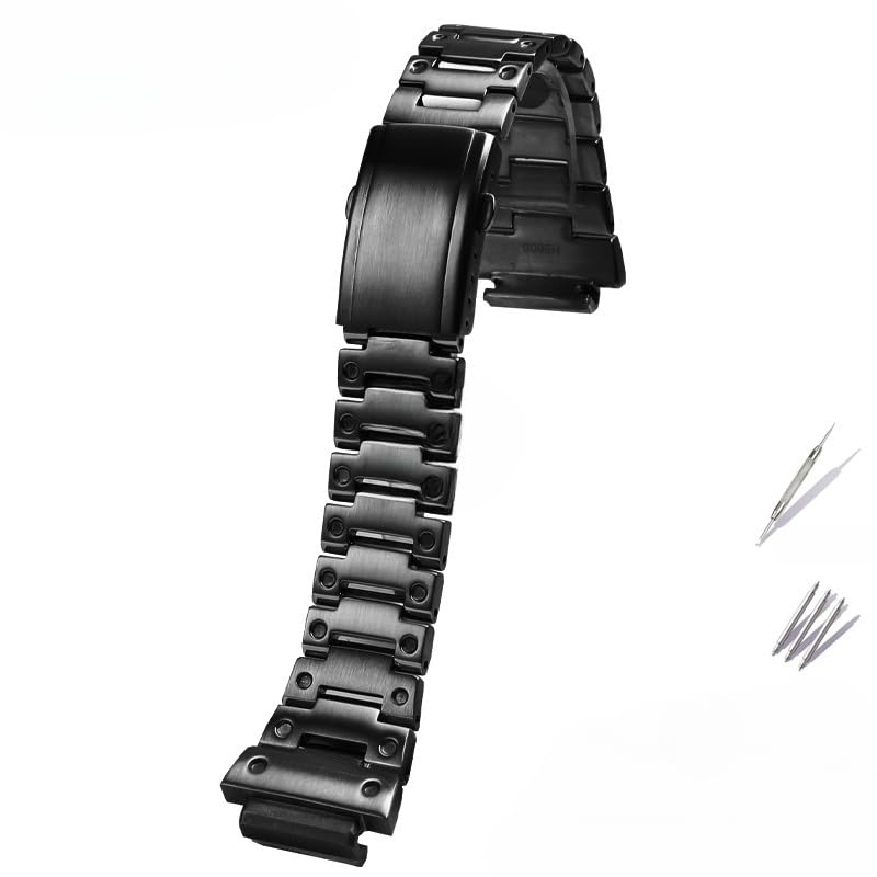 

[Zealbeaty] 18mm Metallic Stainless Steel Watch Band for DW-H5600 Series Watch Accessories (Black)