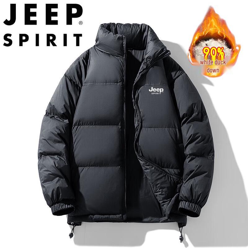 Мужская зимняя пуховая куртка JEEP SPIRIT с воротником-стойкой S чёрный