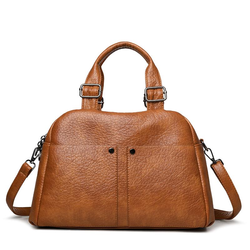 Bolsa Tote Grande Capacidade PU Feminina Multicompartimentos para o Dia a Dia Ombro Transversal