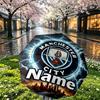Custom Name Personalized Manchester City FC Print Umbrella, Auto Open Close, 8‑Rib Sturdy Frame, Commute Camping Hiking Use, Birthday Gift