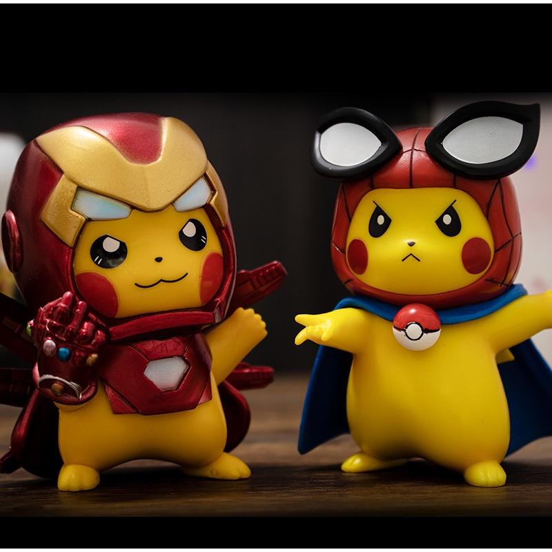 Marvel Avengers Infinity War Captain America Figure Collection Pikachu Ornament