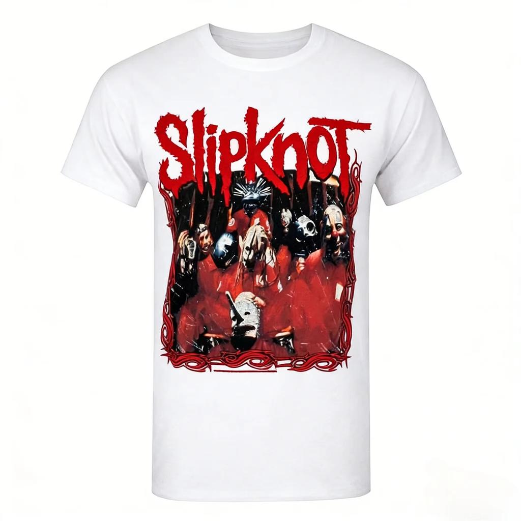 Slipknot Metal Band T-Shirt da Uomo Cotone Unisex Girocollo Manica Corta Oversize Y2k Moda Popolare Stile Horror Regali per Fan