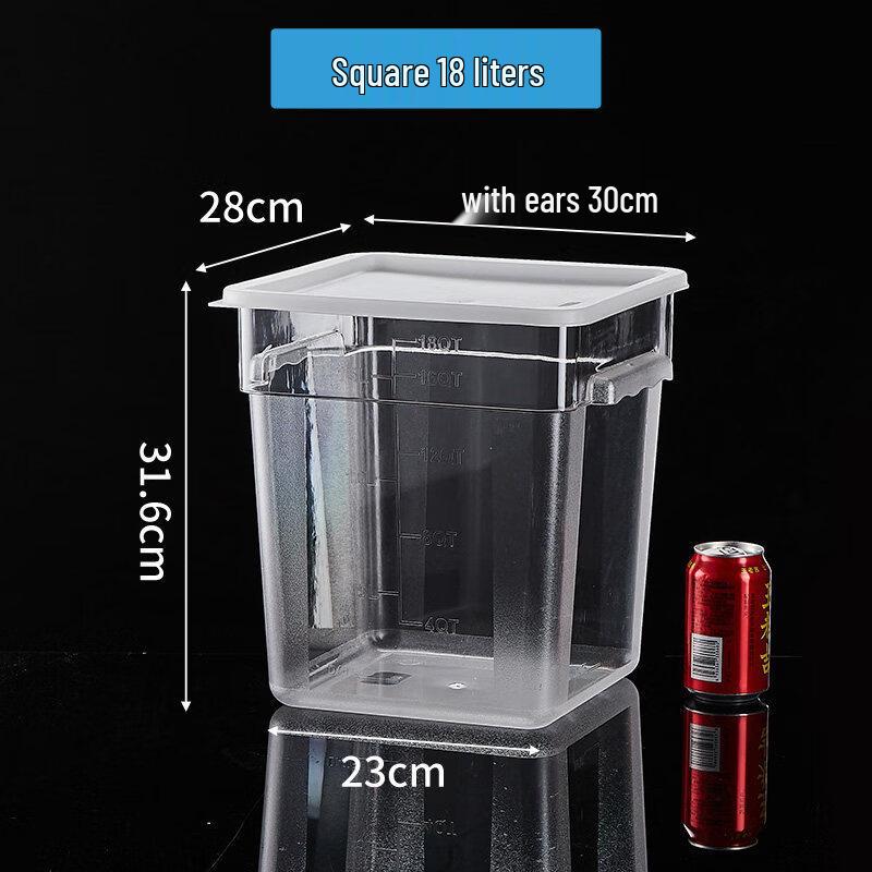 Transparent Plastic Square Storage Bucket with Lid