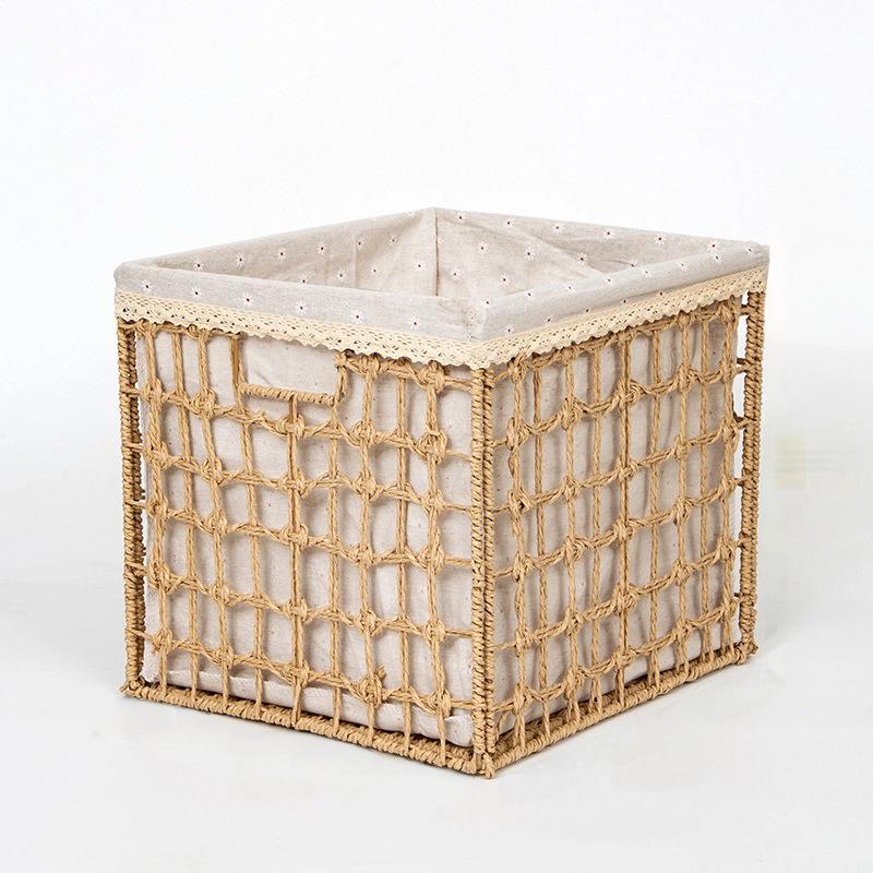 Foldable Large Capacity Imitation Wicker Rattan Storage Basket & Toy Organizer