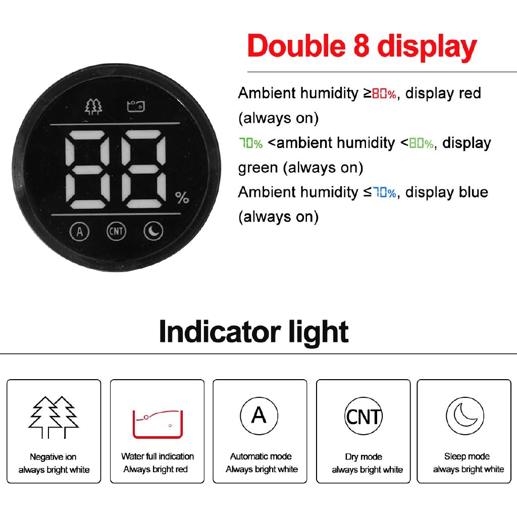 1L Adjutable Auto Dry Sleep Modes Home Dehumidifier Air Dryer Moisture Absorber Electric Cooling Dryer Bedroom Kitchen