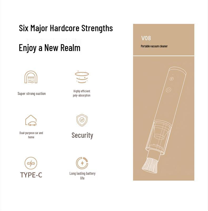High Suction Portable Wireless Handheld Vacuum Cleaner for Desktop and Car
